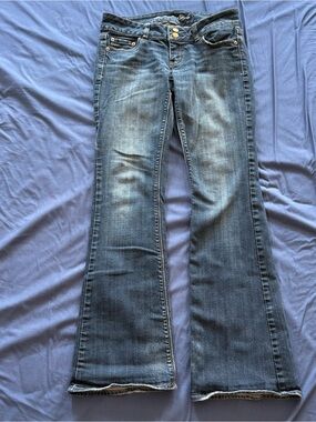 American Eagle Outfitters Women's Dark Blue Flare Jeans